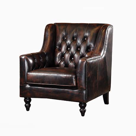 Quality Leather Derby Sofa 1 Seater | A&A Chesterfield Malaysia